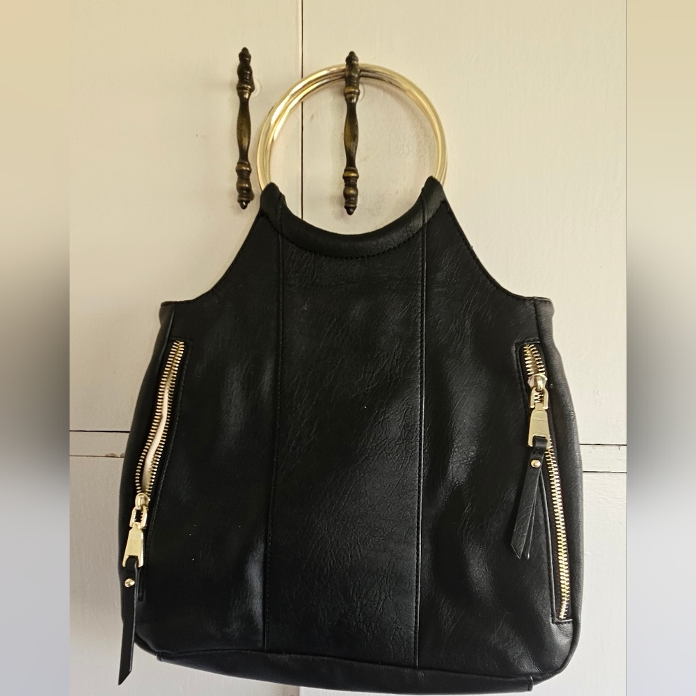 Elegant Black Leather Backpack